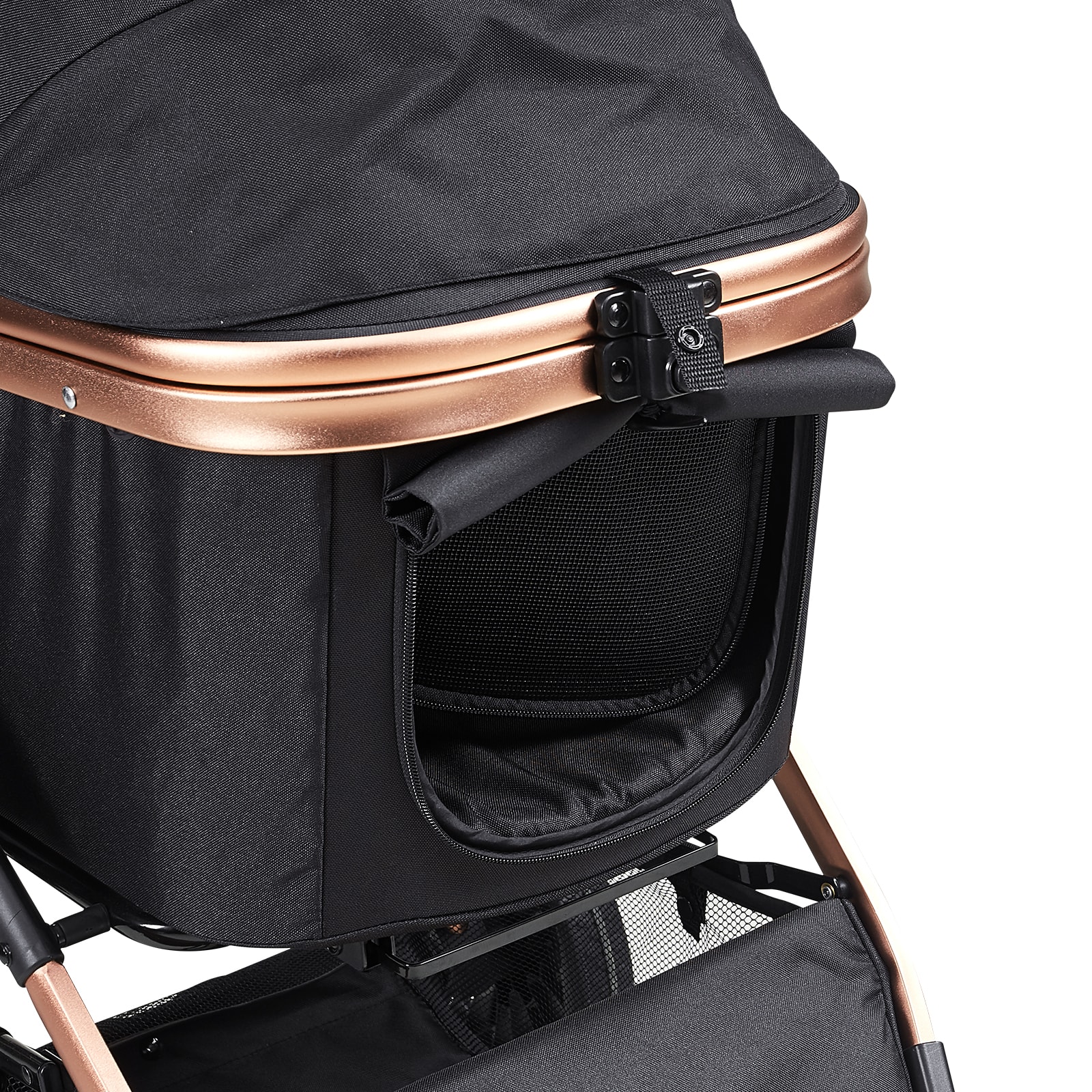 Pet Stroller For Dogs With Detachable Carrier And Storage Basket_voghion.com